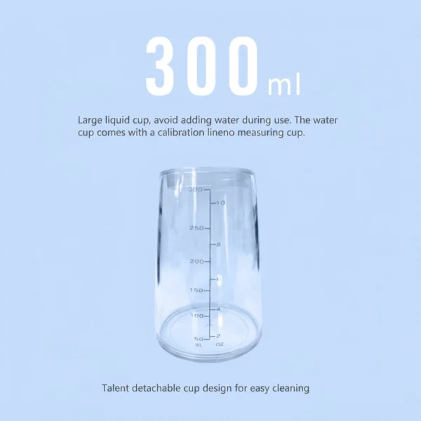 Detachable transparent 300mL graduated reservoir for an electric nasal irrigator
