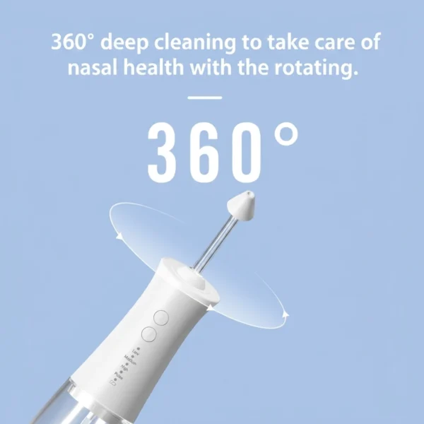 Electric nasal irrigator with 360-degree rotating nozzle for flexible positioning