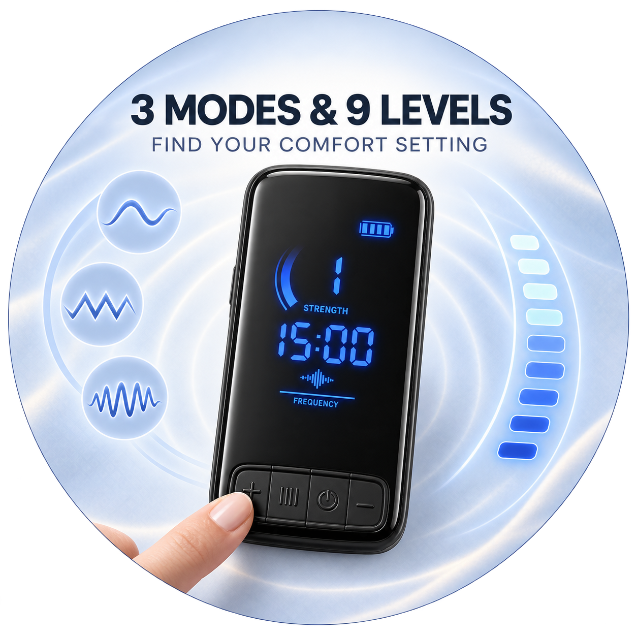 Three modes and nine intensity levels
