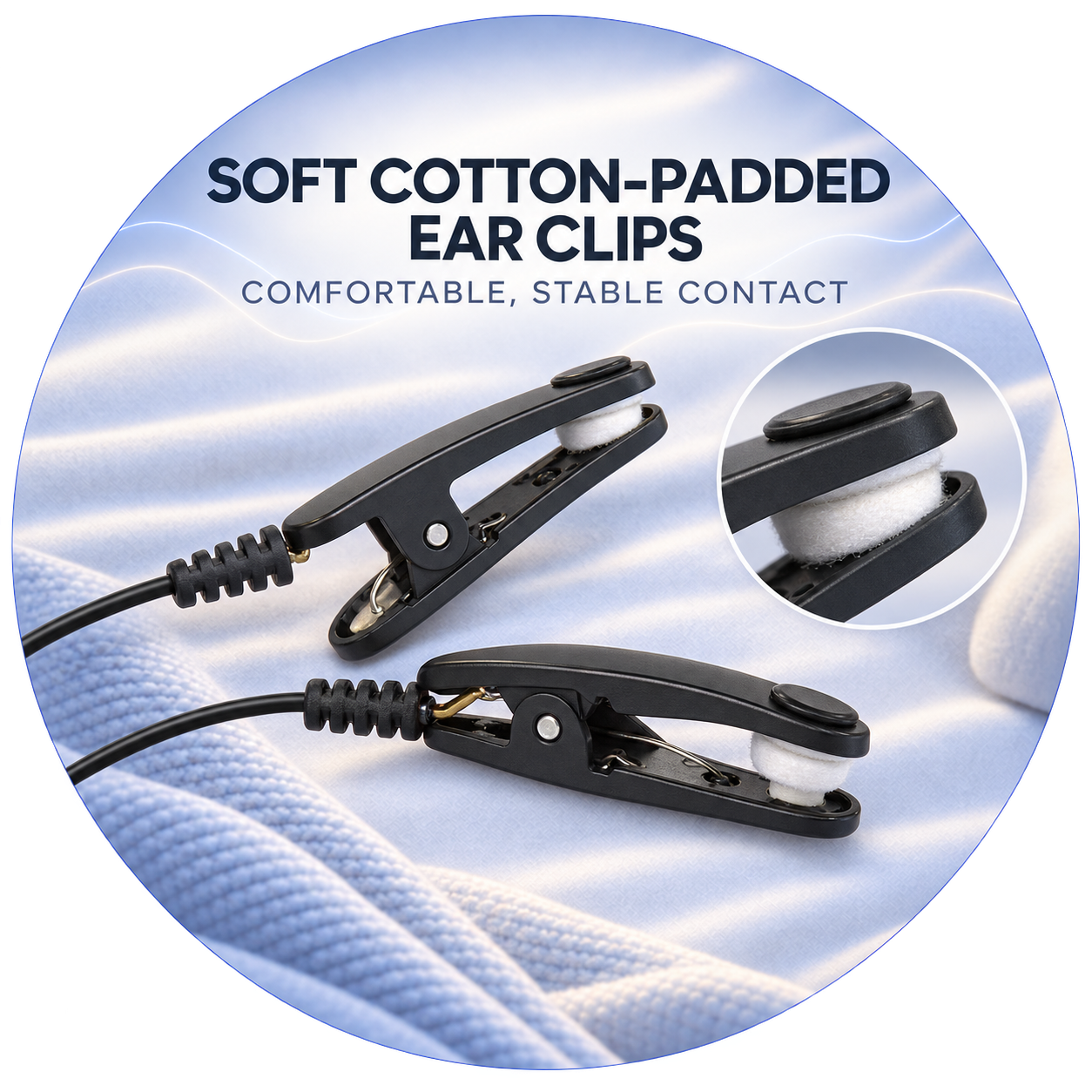Soft cotton-padded ear clips