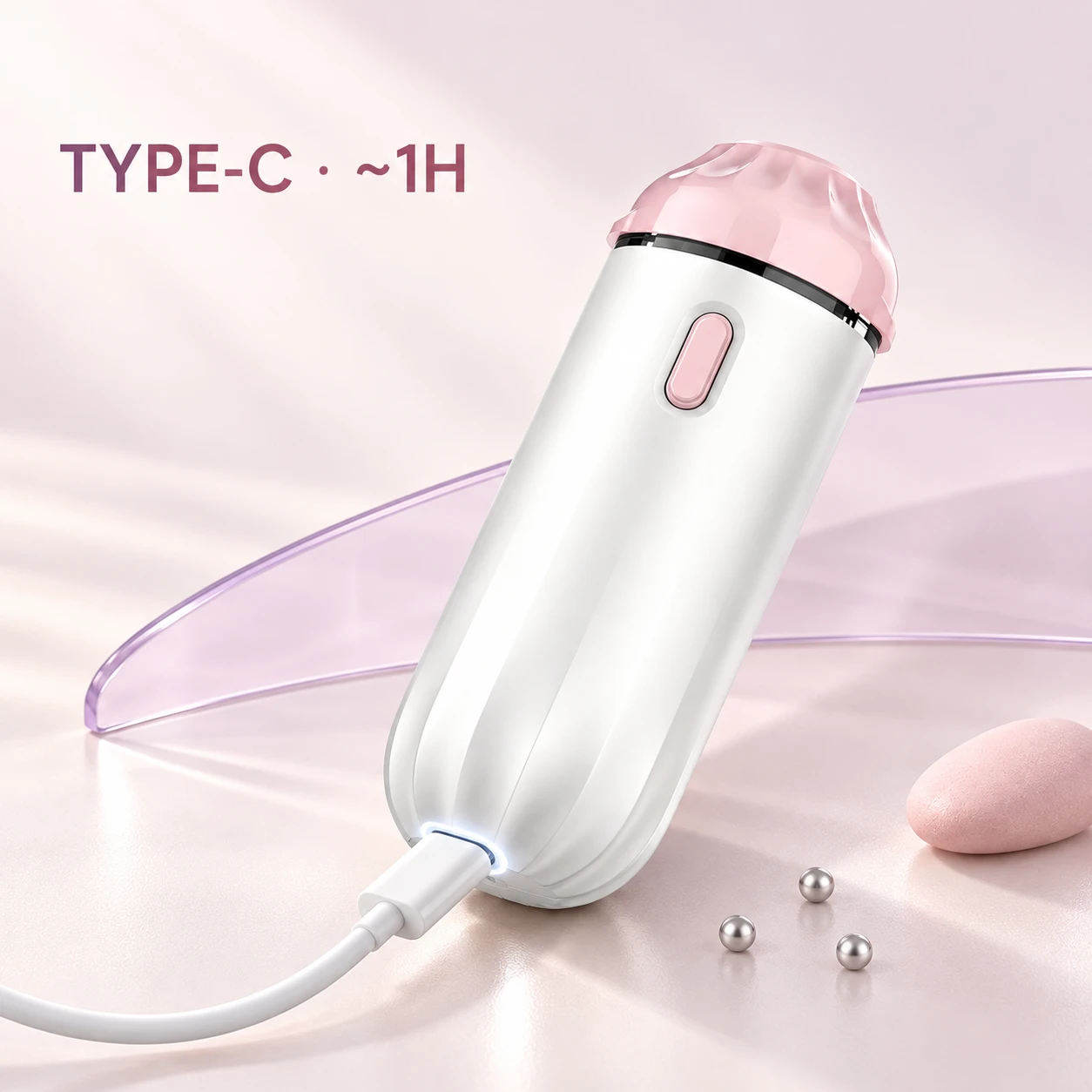 Mini pocket mist sprayer recharging through a Type-C cable
