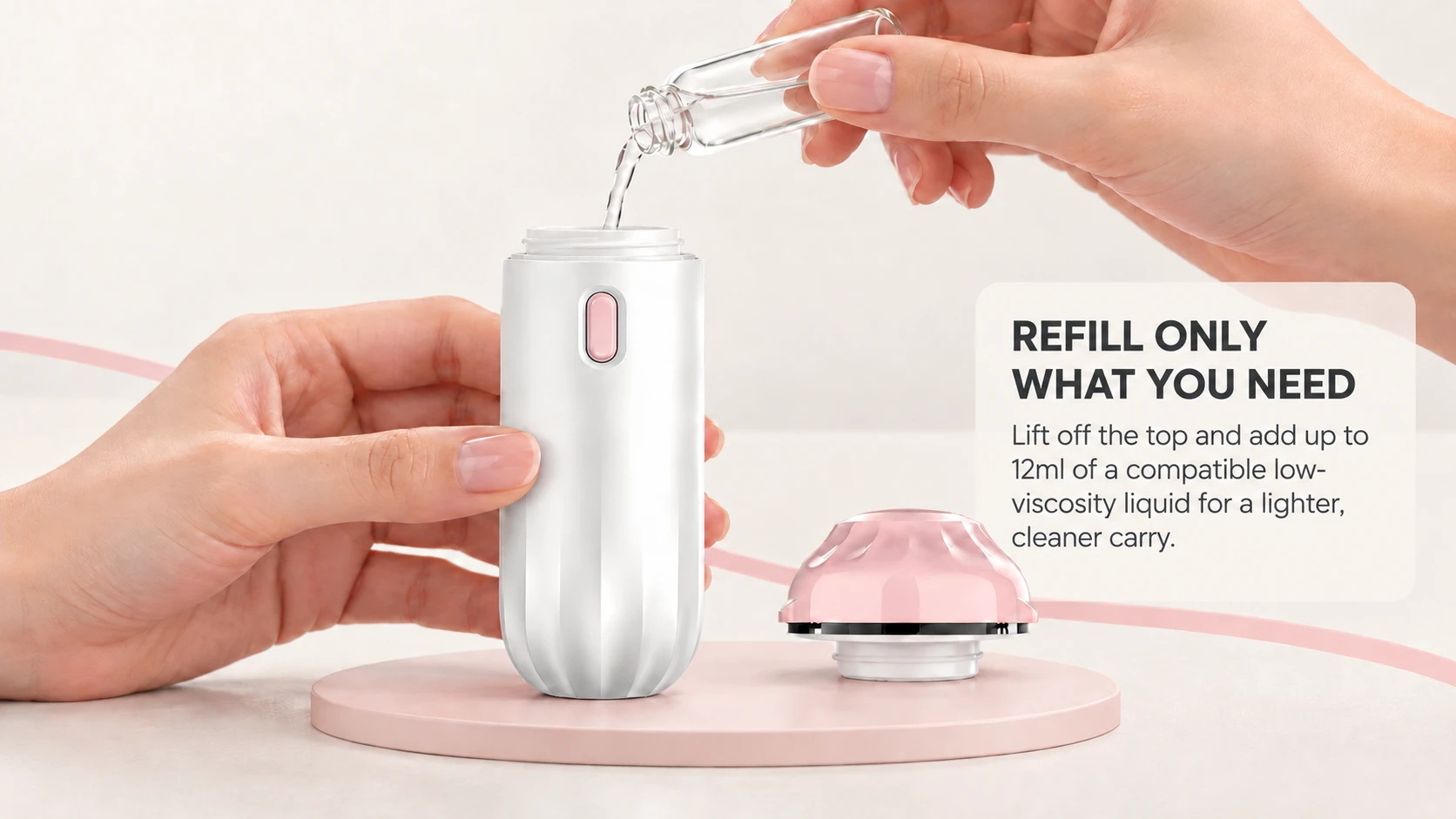 Open the mist sprayer and fill it with compatible liquid